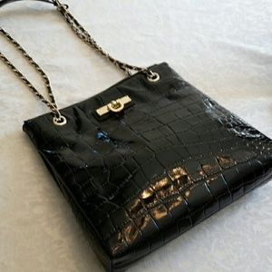 DKNY black leather purse